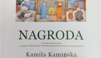 Kamila Kamińska laureatką XXXIII Wojewódzkiego Konkursu Literackiego &#34;Moje Boże Narodzenie&#34;